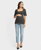 Seraphine Women's Maternity Square Neck T-Shirt