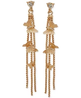 lonna & lilly Gold-Tone Pave Butterfly Chain Linear Drop Earrings