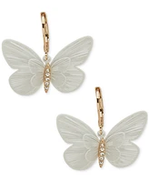 lonna & lilly Gold-Tone White Butterfly Drop Earrings