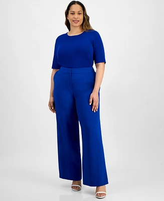 Tahari Asl Plus Wide-Leg Pants