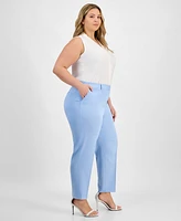 Tahari Asl Plus Classic Mid Rise Ankle Pants