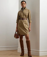 Lauren Ralph Women's Belted Cotton-Blend Shirtdress