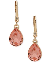Dkny Faceted Glass Stone Teardrop Leverback Drop Earrings