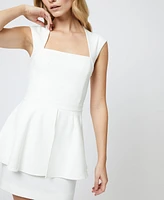 French Connection Women's Whisper Peplum Square-Neck Mini Dress