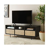 Karol 3 Door Cane Media Stand