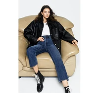Manhattan High Rise Straight Ankle Jeans