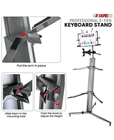 5 Core Keyboard Stand Z Style Sturdy Adjustable Electric Piano Riser Holder + Wheels