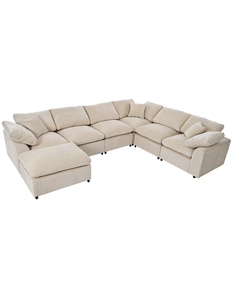 Oversized Modular Sectional Sofa with Ottoman L Shaped Corner Sectional for Living Room, Office, Spacious Space