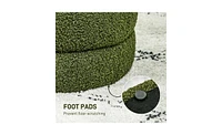 Round Upholstered Ottoman Foot Stool for Living Room and Bedroom