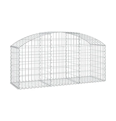 Arched Gabion Basket 59.1"x19.7"x23.6"/31.5" Galvanized Iron
