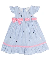 Rare Editions Baby Girls Nautical Seersucker Dress