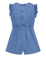 Guess Big Girls Denim Short Sleeve Romper