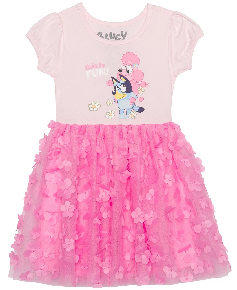 Bluey Toddler and Little Girls Short Sleeve Coco Dress