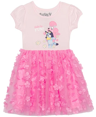 Bluey Toddler and Little Girls Short Sleeve Coco Dress