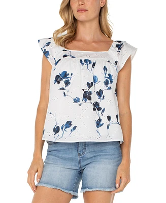 Liverpool Los Angeles Women's Short Sleeve Square Neck Top