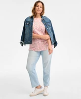Style & Co Plus Printed Elbow-Sleeve top, Exclusively at Macy's