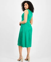 Connected Women's Jacquard Midi Dress