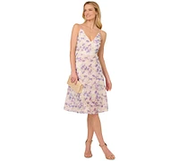 Adrianna Papell Women's Printed Embellished-Strap Dress