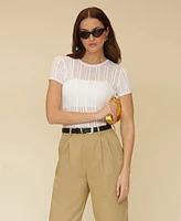 Avec Les Filles Women's High-Waisted Belted Tapered Pants