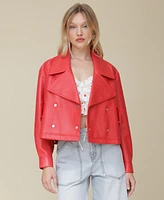 Avec Les Filles Women's Double-Breasted Cropped Jacket