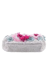 Nina All Over Beaded Flower Frame Clutch