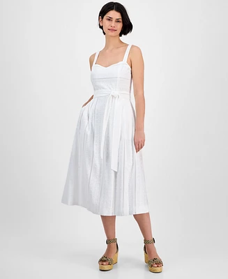 julia jordan Women's Cotton Eyelet Midi Dress