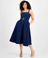 julia jordan Women's Belted Midi Dress