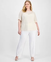 Anne Klein Plus Metallic Layered-Look Top