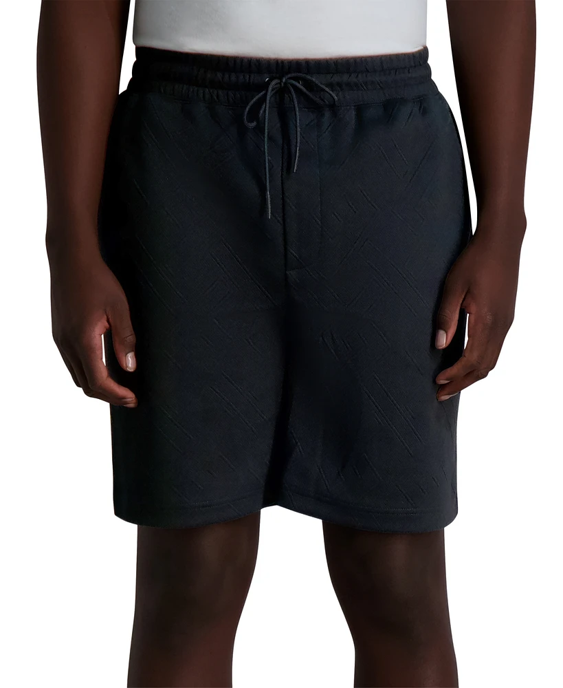Karl Lagerfeld Paris Men's Relaxed Fit Drawstring Jacquard 8-1/2" Shorts