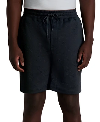 Karl Lagerfeld Paris Men's Relaxed Fit Drawstring Jacquard 8-1/2" Shorts