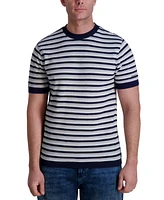 Karl Lagerfeld Paris Men's Slim Fit Short Sleeve Crewneck Striped T-Shirt