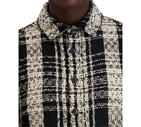 Karl Lagerfeld Paris Men's Relaxed Fit Plaid Button-Front Jacket