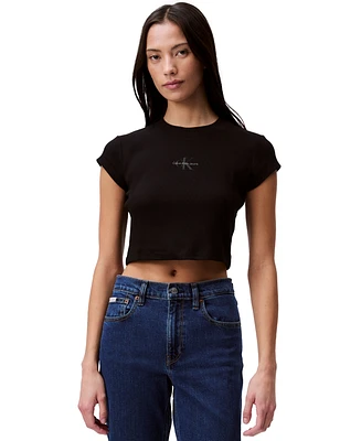 Calvin Klein Jeans Women's Monogram Logo Baby T-Shirt