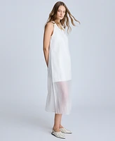 Kenneth Cole Women's Sheer-Overlay Midi Dress