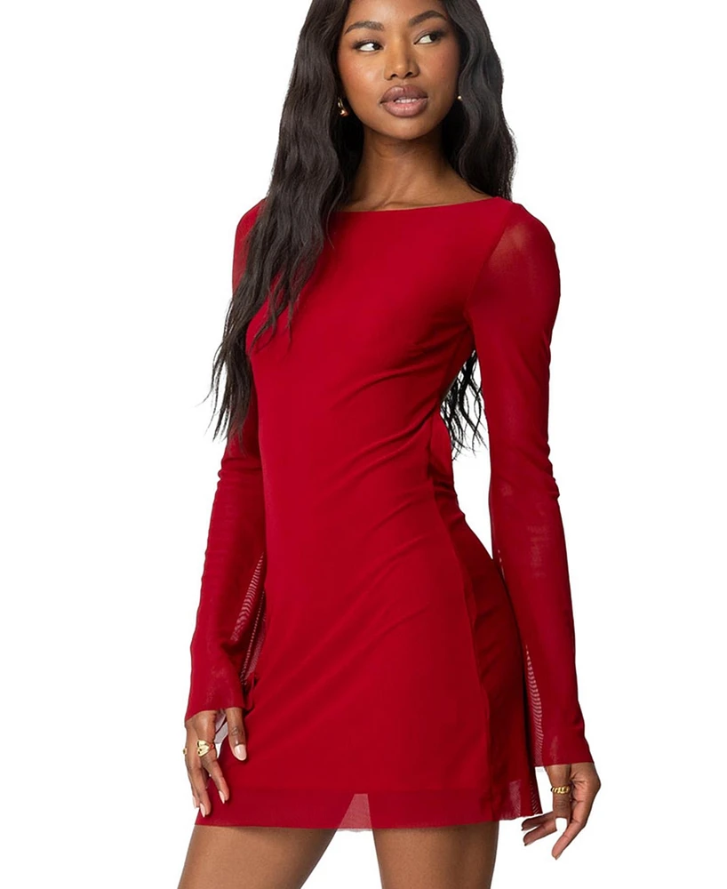 Edikted Womens Reena Backless Mini Dress