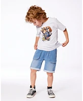 Deux par Toddler Boys French Terry Denim Short Blue - Toddler|Child