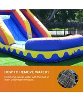 JumpOrange Commercial Grade Inflatable 14' Dolphin Splash Xtreme Party Water Slide, 100% Pvc Vinyl With Air Blower