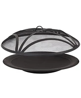 Replacement Steel Fire Pit Bowl with Round Spark Screen