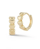 Rachel Zoe Fine Jewelry 14K Gold Puffed Heart Huggie Hoops