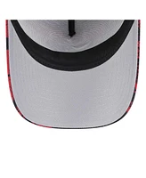 New Era Men's Black/Red Miami Heat Tip Off A-Frame Trucker 9FORTY Adjustable Hat