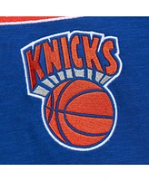 Mitchell & Ness Men's Blue New York Knicks Hardwood Classics Felt Applique Slub T-Shirt