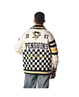 The Wild Collective Men's and Women's Cream Pittsburgh Penguins Jacquard Full-Zip Sweater