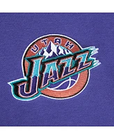 Mitchell & Ness Men's Black/Purple Utah Jazz Hardwood Classics Vintage Logo Head Coach Pullover Sweatshirt