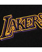 Mitchell & Ness Women's Black Los Angeles Lakers Hardwood Classics Cropped Pullover Hoodie