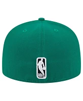 New Era Men's Kelly Green Boston Celtics Sport Night Script Sided 59FIFTY Fitted Hat