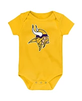 Outerstuff Baby Boys and Girls Minnesota Vikings Team Starter 3-Pack Bodysuit Set