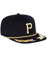 New Era Men's Black Pittsburgh Pirates Corduroy Filigree Golfer Adjustable Hat