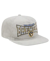 New Era Men's Gray Milwaukee Brewers Corduroy Golfer Snapback Hat