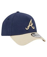 New Era Men's Navy Atlanta Braves Moleskin A-Frame 9FORTY Adjustable Hat