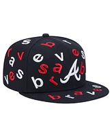 New Era Men's Navy Atlanta Braves Team Confetti 59FIFTY Fitted Hat